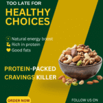 Healthy nuts social media poster designed by a Digital Marketing Strategist in Kannur